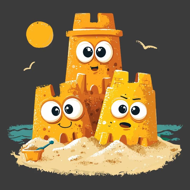 Beach Castles Trio with Face