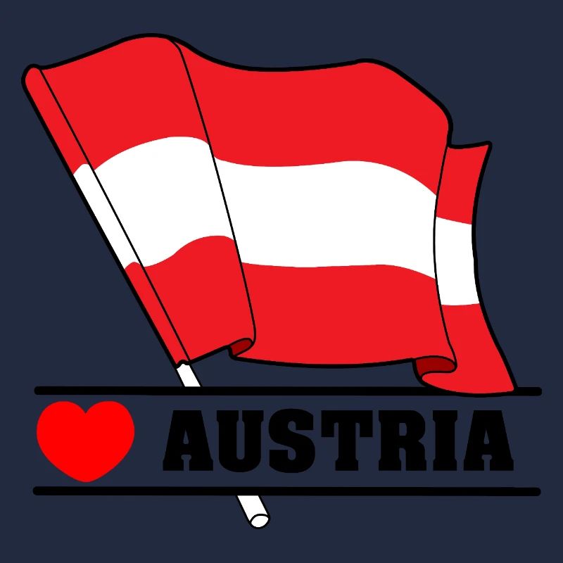 Austria Flag with Heart