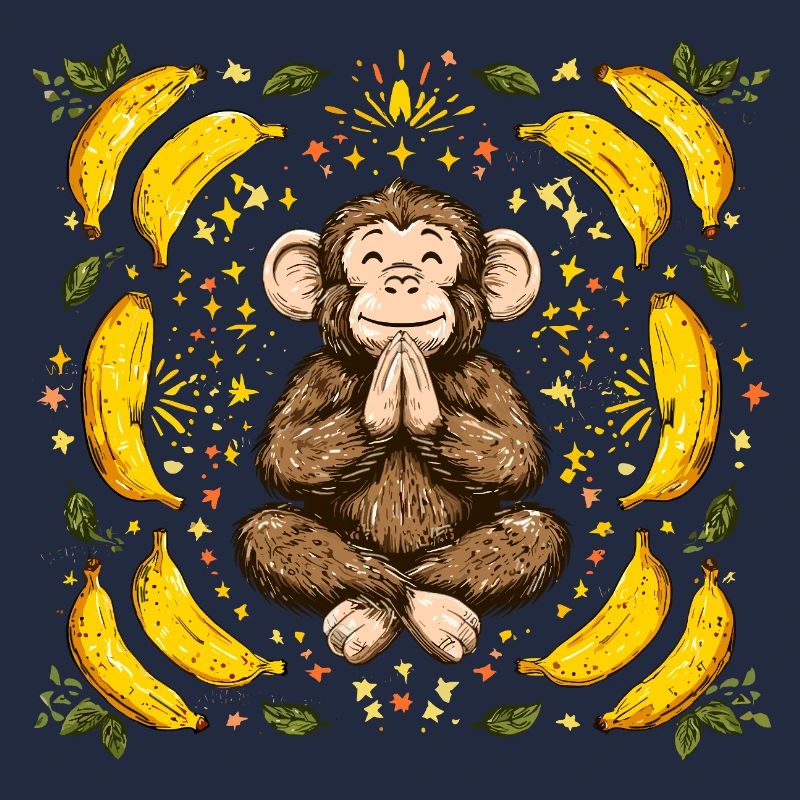 Grateful monkey with banana ring
