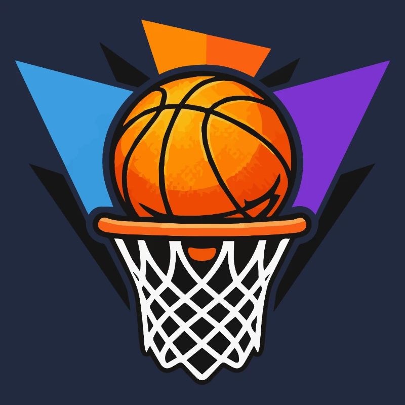 Illustration graphique du dunk avec balle de basket-ball