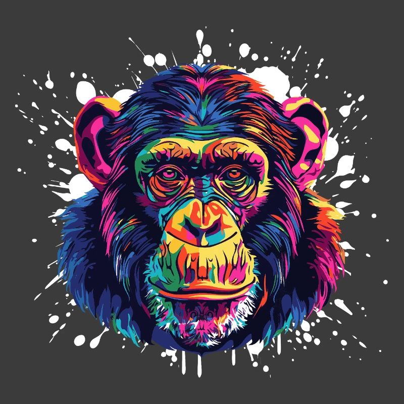 Monkey Portrait Splash