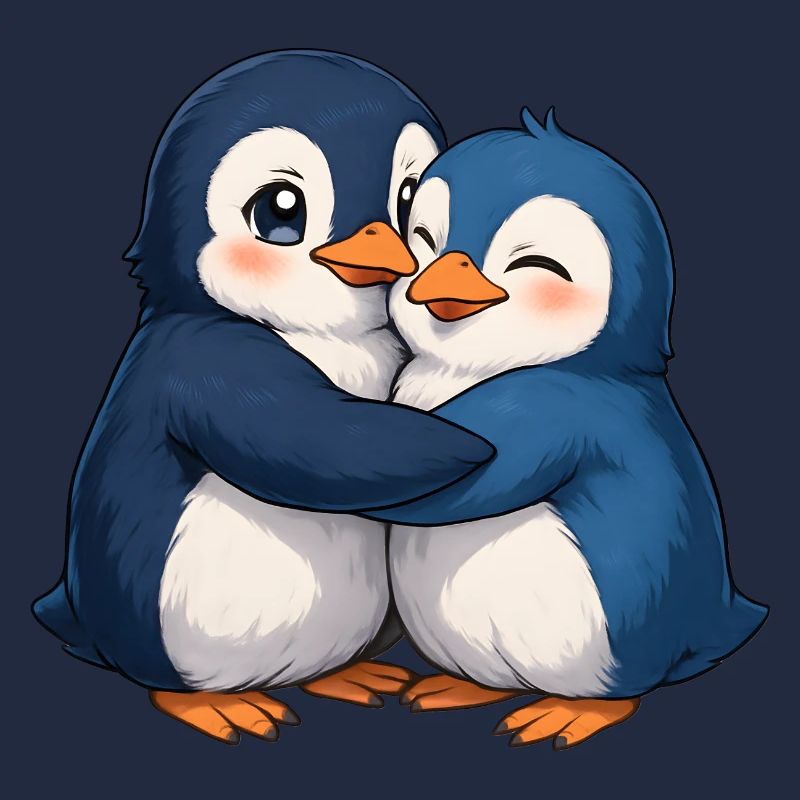 Cuddly penguin hug