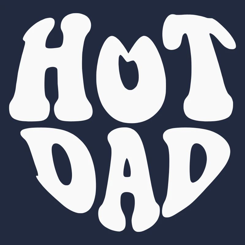 Hot Dad Heart Logo - Customizable color