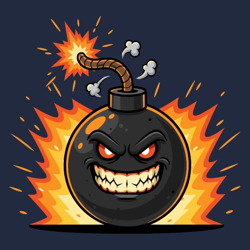 Explosives Grinsen Bombe