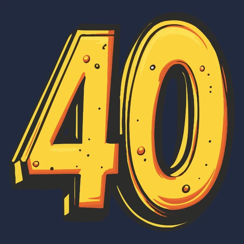 40 Zahl Bunt