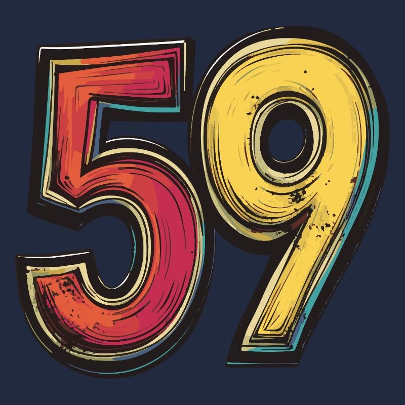 59 Zahl Bunt