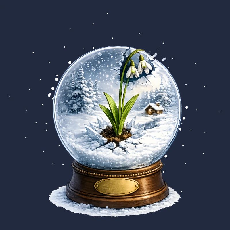 Le perce-neige souffle la boule à neige