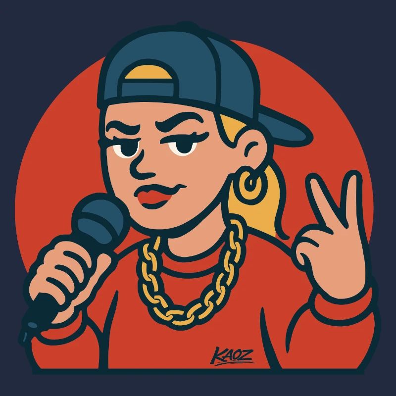 Diva du rap avec micro