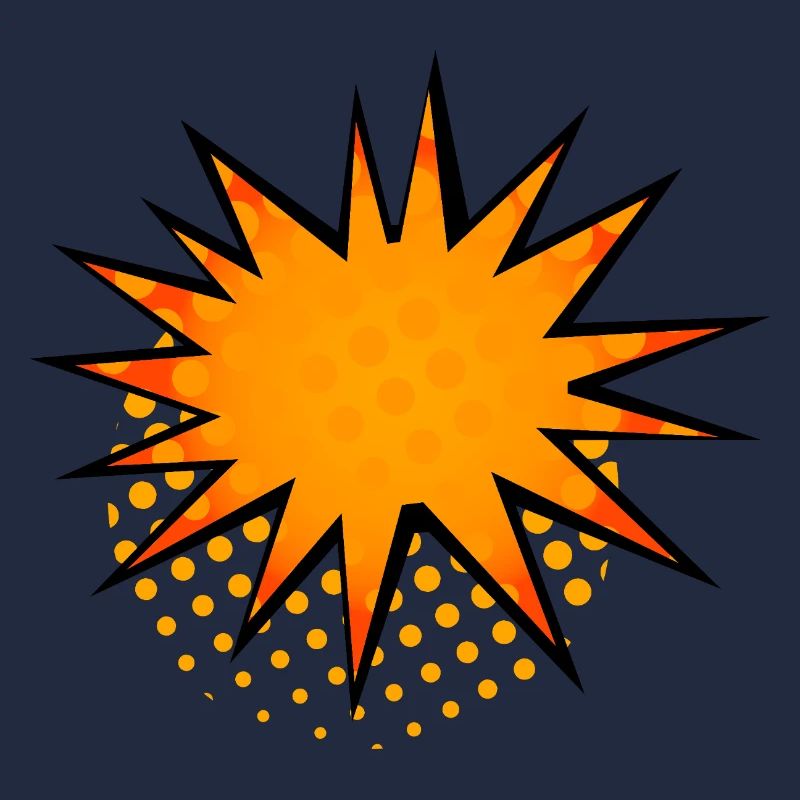 Halftone Comic Starburst Border