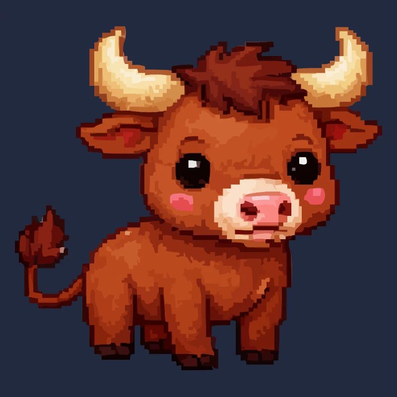 Pixel Taureau Câlin Taureau
