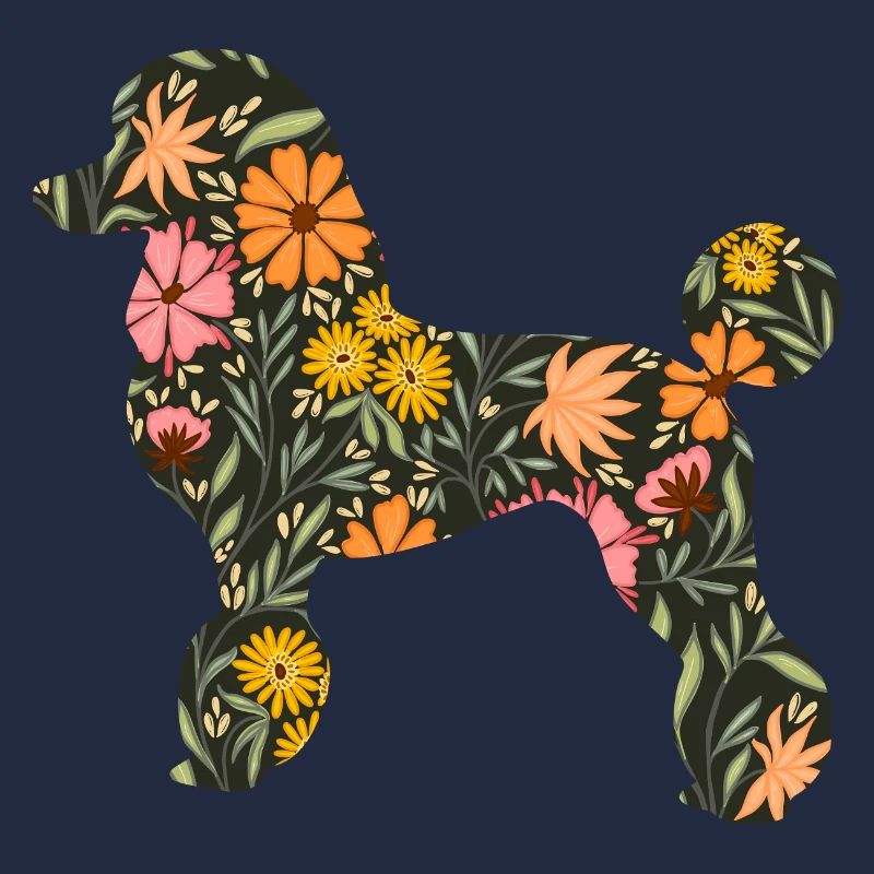 Blumenpudel Hunde Silhouette