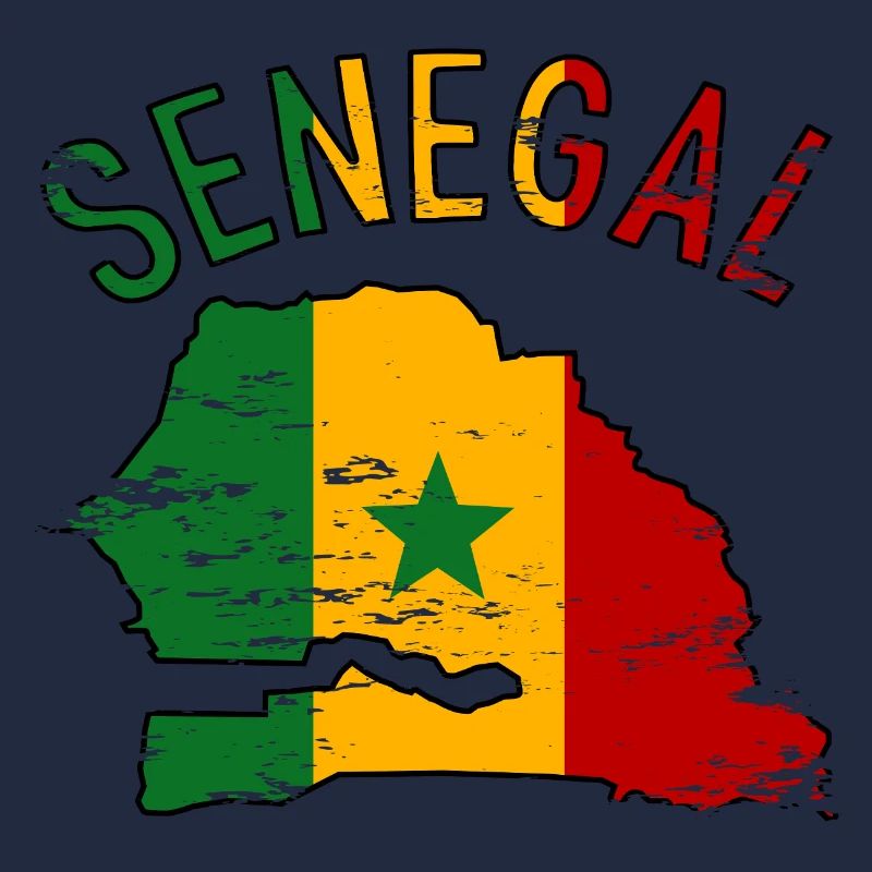 Drapeau du Sénégal Silhouette de la carte utilisée