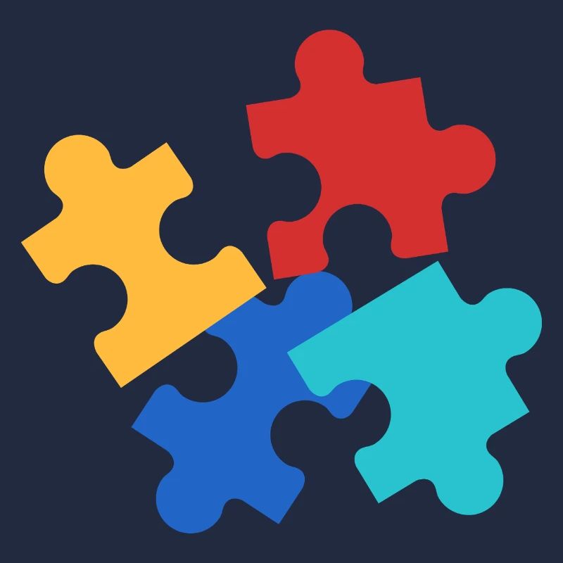 Collage de pièces de puzzle colorées