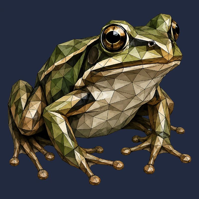 Geometric Frog Polygon Art