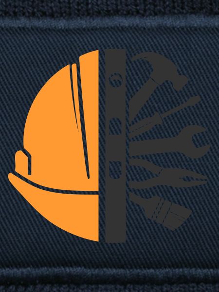 Bauhelm & Werkzeug – Handwerker Logo