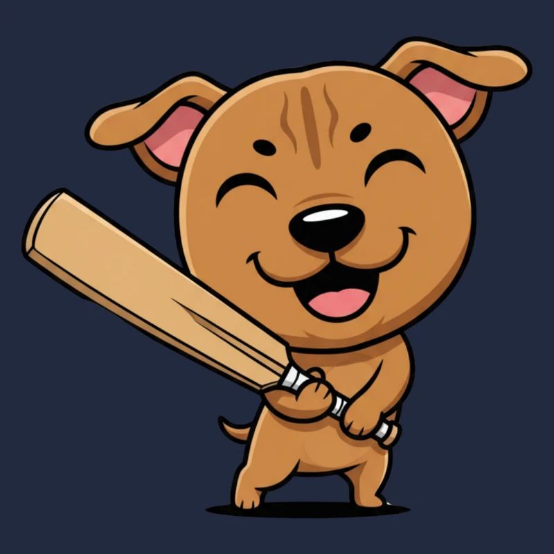 Chiot de dessin animé de baseball mignon