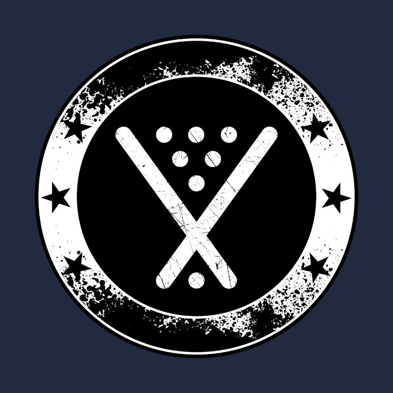 Poolbillard Emblem - Symbol Billard Queue Snooker