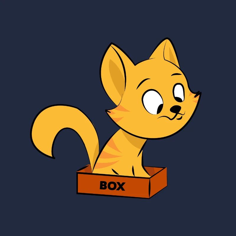 Katze sitzt in einer Box Geschenk Kätzchen