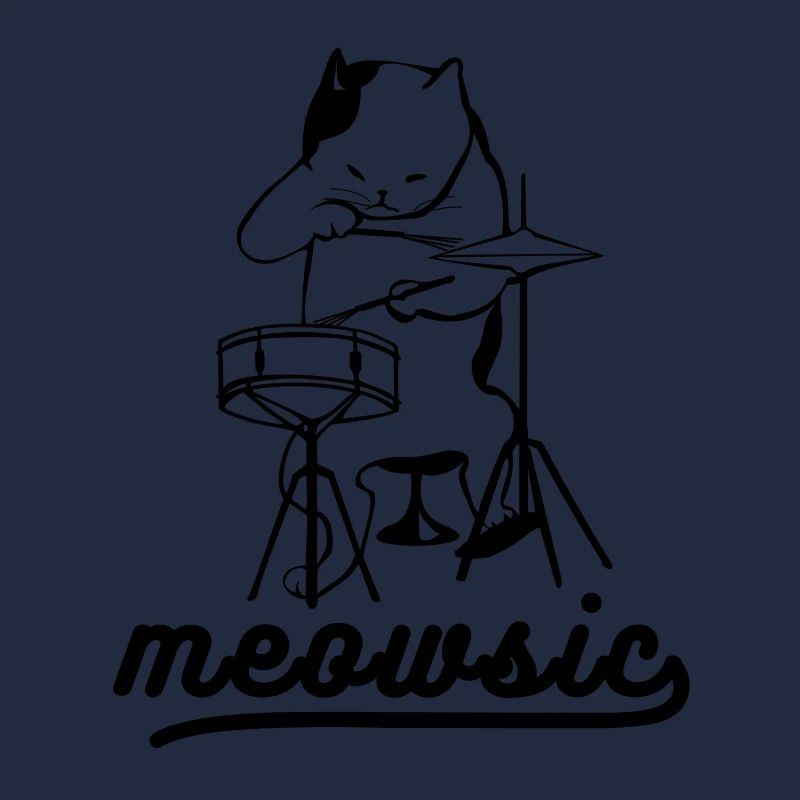 Meowsic Drummer Cat Musik Spruch Geschenk Idee