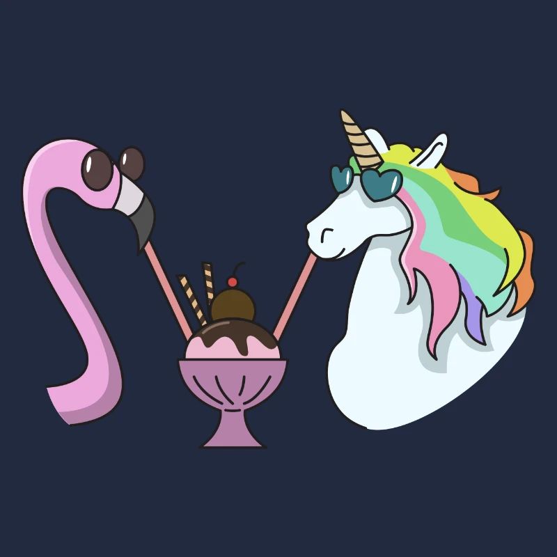 Flamingo Einhorn Eisbecher Geschenk Sommer Eis