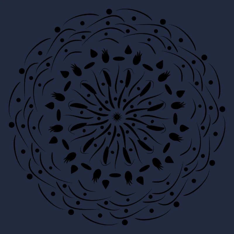 Drehende Blume in Schwarz Muster Geschenkidee