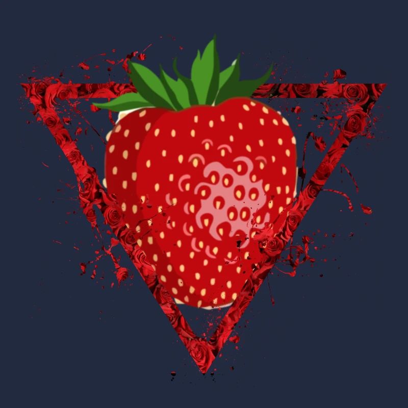 Fraise abstraite dans le triangle de rose