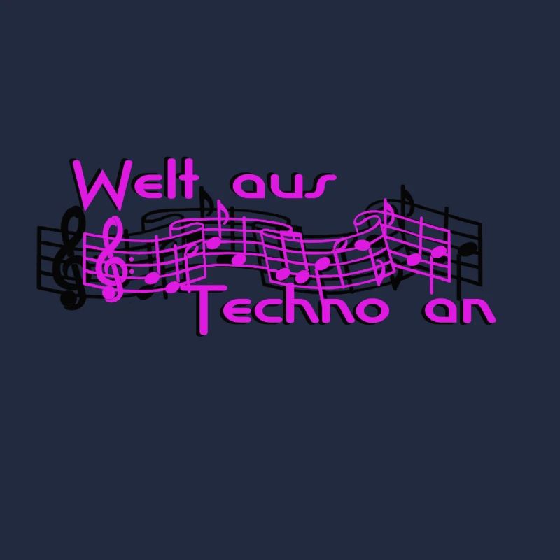 Monde de la techno sur le lettrage