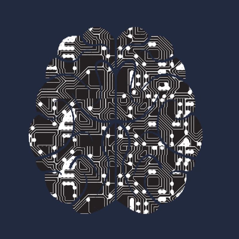 Conception de logo de cerveau ordinateur PC