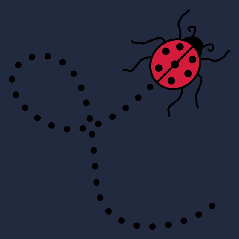 line dashed path path ladybug small sues