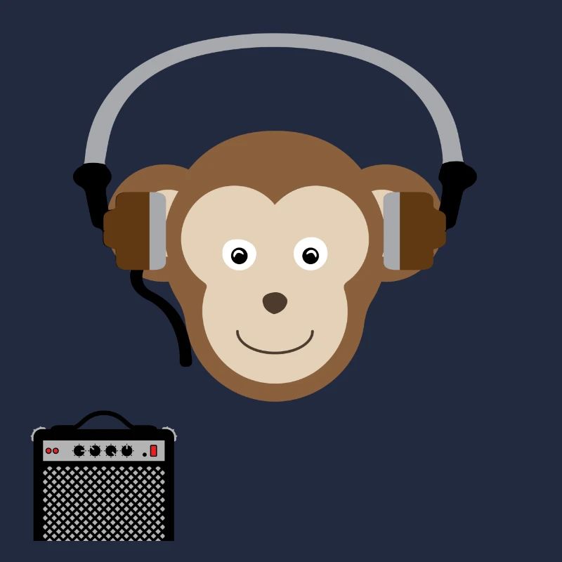Affe mit Kopfhörern Musik