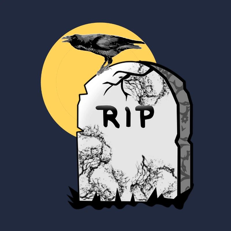 Grabstein mit Krähe