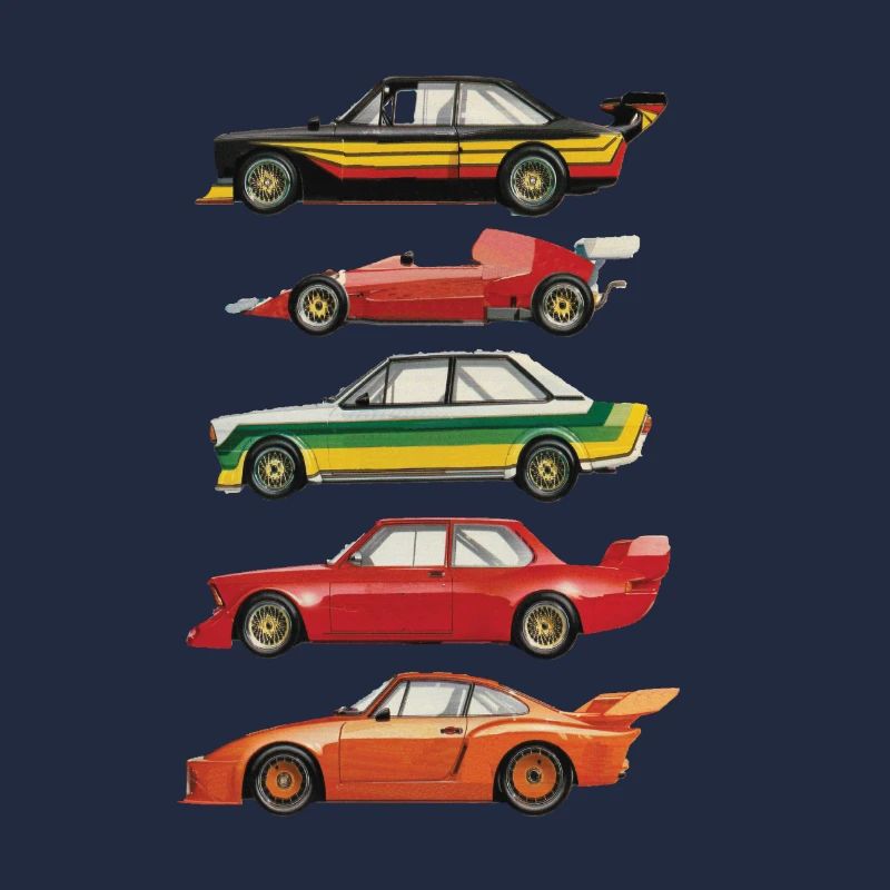 Rennwagen Retro Collage