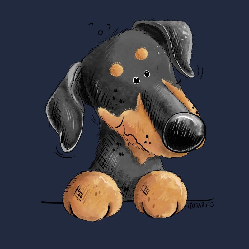 Lustiger Dobermann Oder Pinscher I Hund Comic