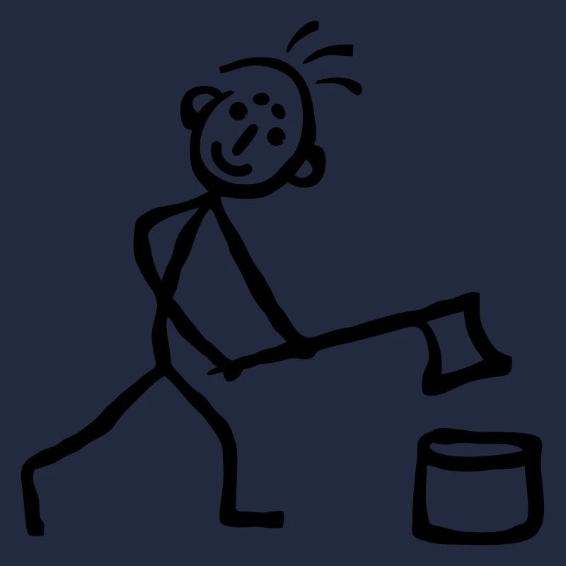 Strichmännchen hackt Holz