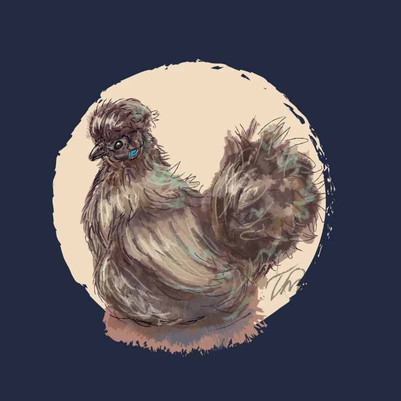 Poule en soie marron
