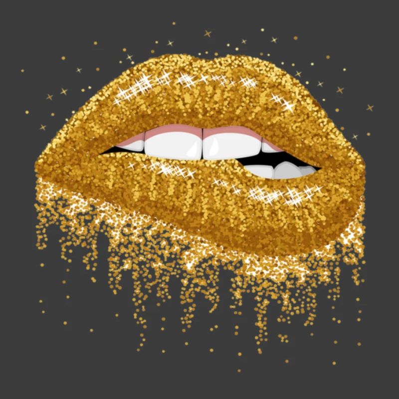 Goldglitzer Lippenkunst