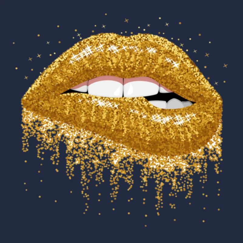 Goldglitzer Lippenkunst