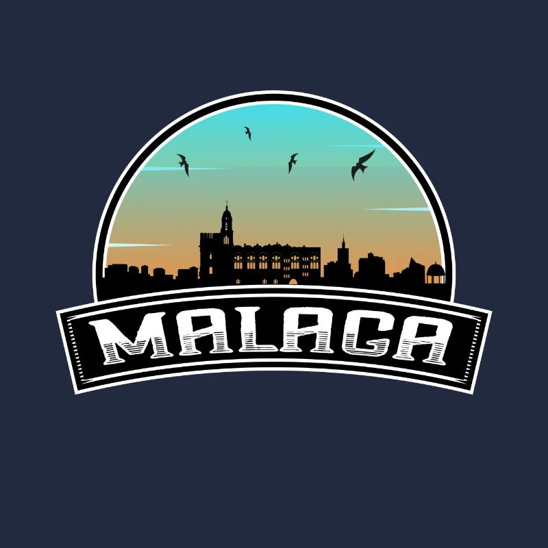 Malaga Spain Skyline Spanish Souvenir