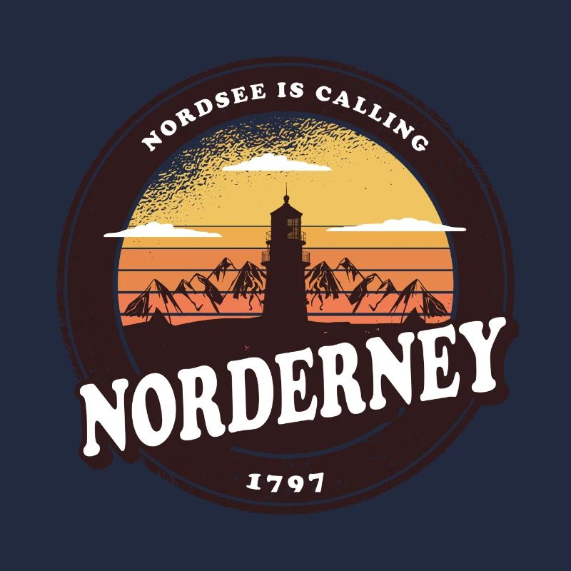Norderney Sunset Lighthouse Design / Gift Idea