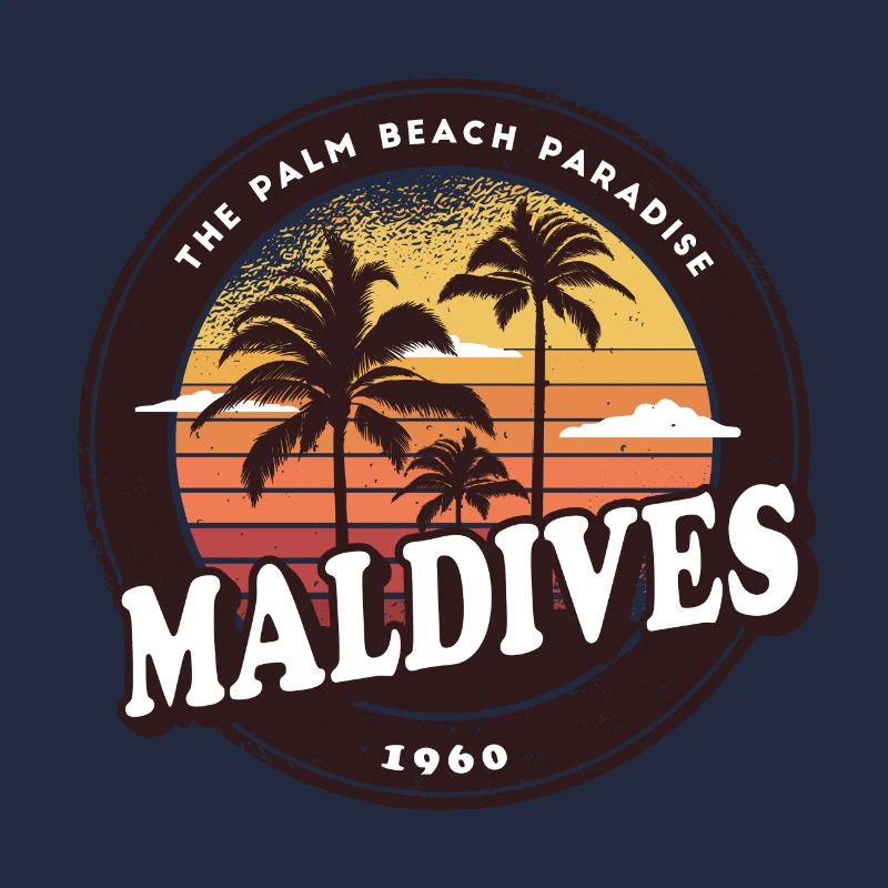 Malediven Vintage Beach Design / Geschenkidee