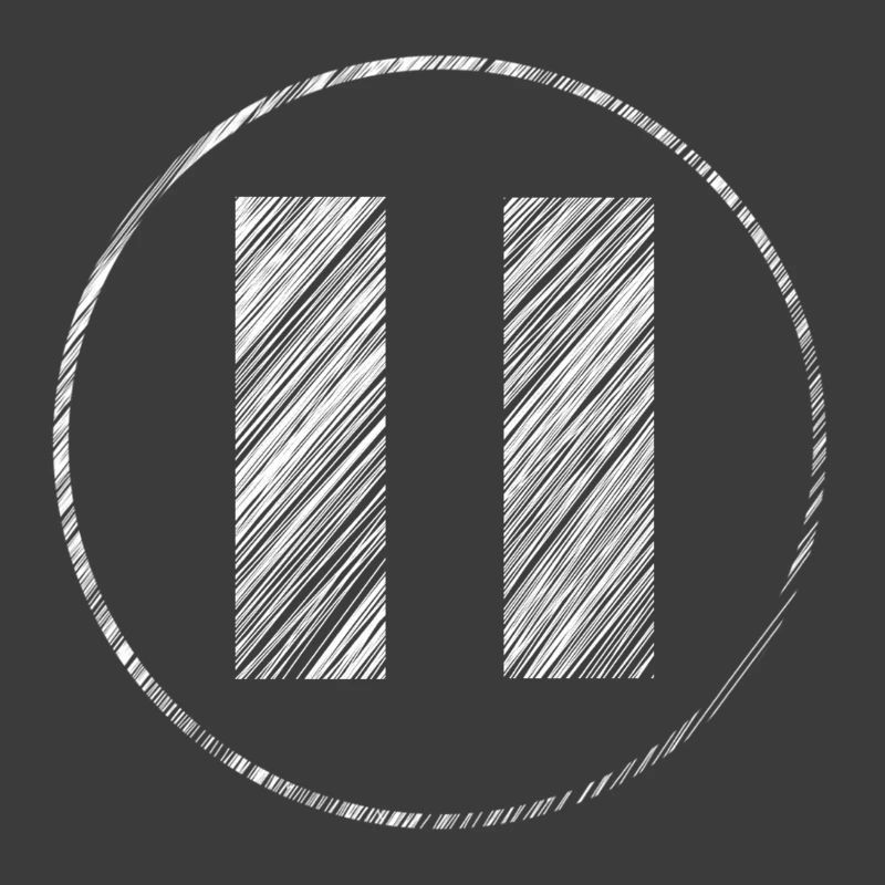 Hand-drawn pause icon in scribble look