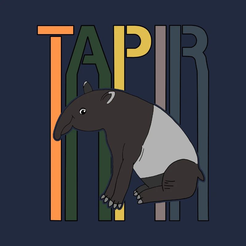 Tapir Retro Schrift Geschenk