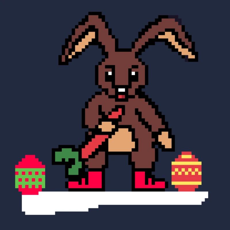 Cute Easter Bunny Pixel Art