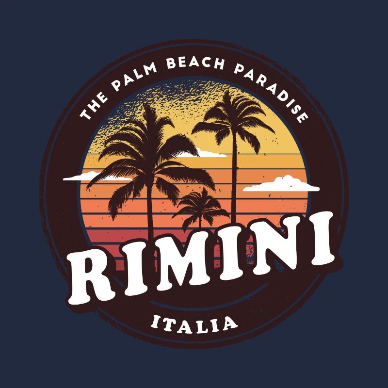 Rimini Italy vintage palm tree design