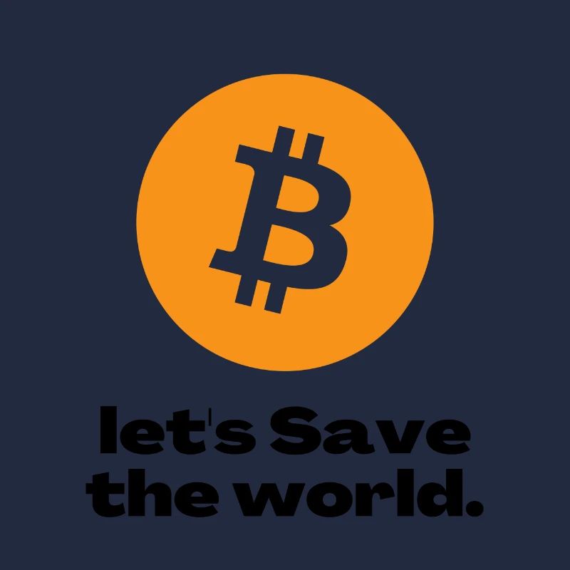 Bitcoin emblem on bright orange circle