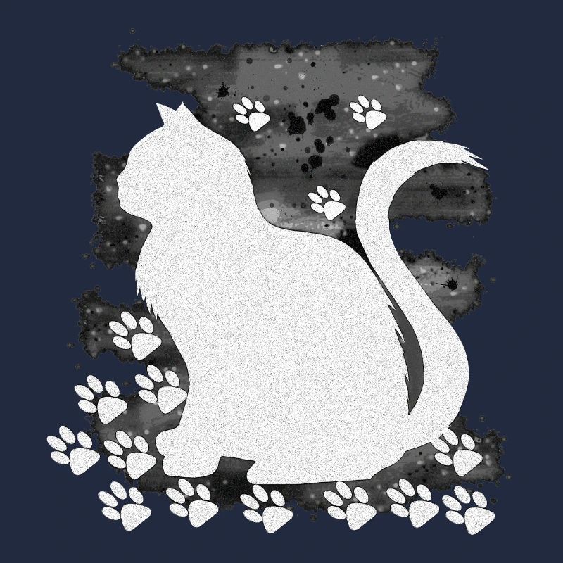 Sitzende katze hell HG, silhouetten, closing