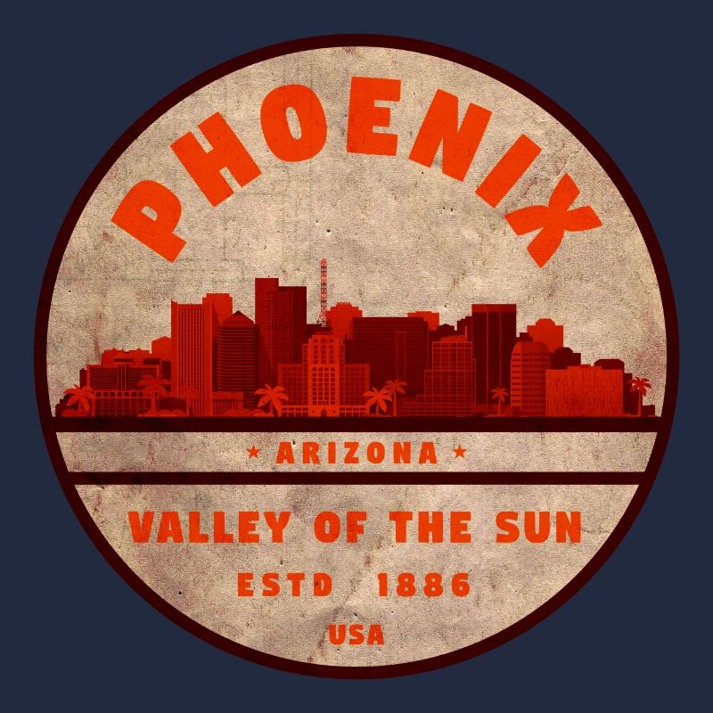Phoenix Skyline Retro Badge