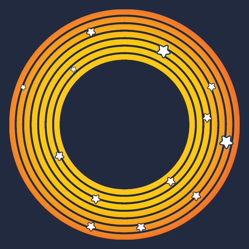 Cercles de soleil avec étoiles