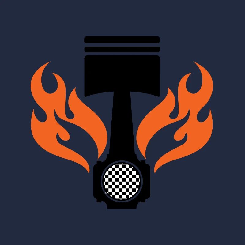Flaming Piston - Car Auto Racing - Car Auto Window