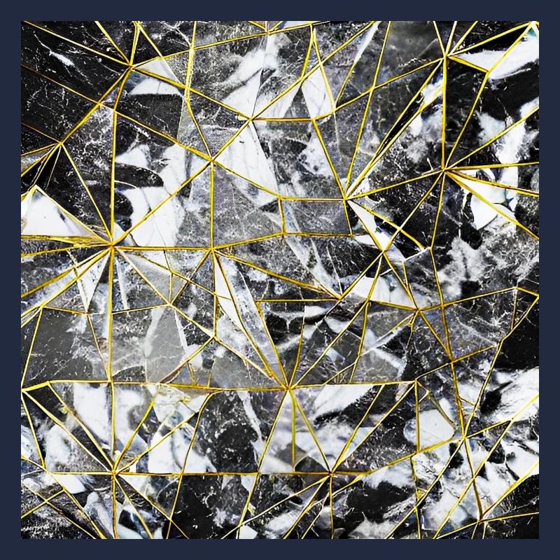 Marble Black Gold Geometric Pattern